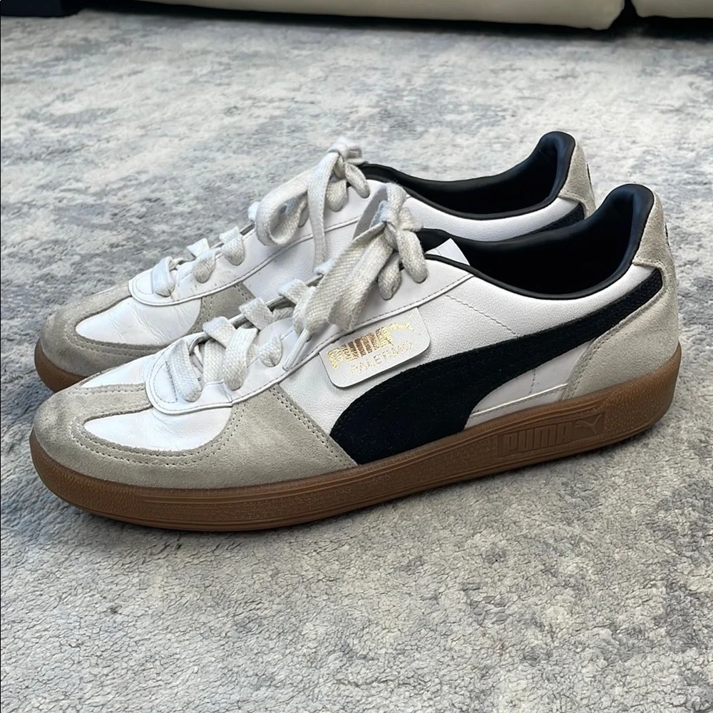 New Puma Palermo Leather Sneaker White Vapor Gray Shoe Mens Size 13